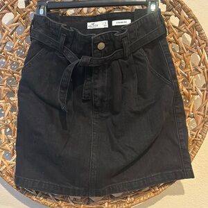 Hollister Jean Skirt- Black denim with belt